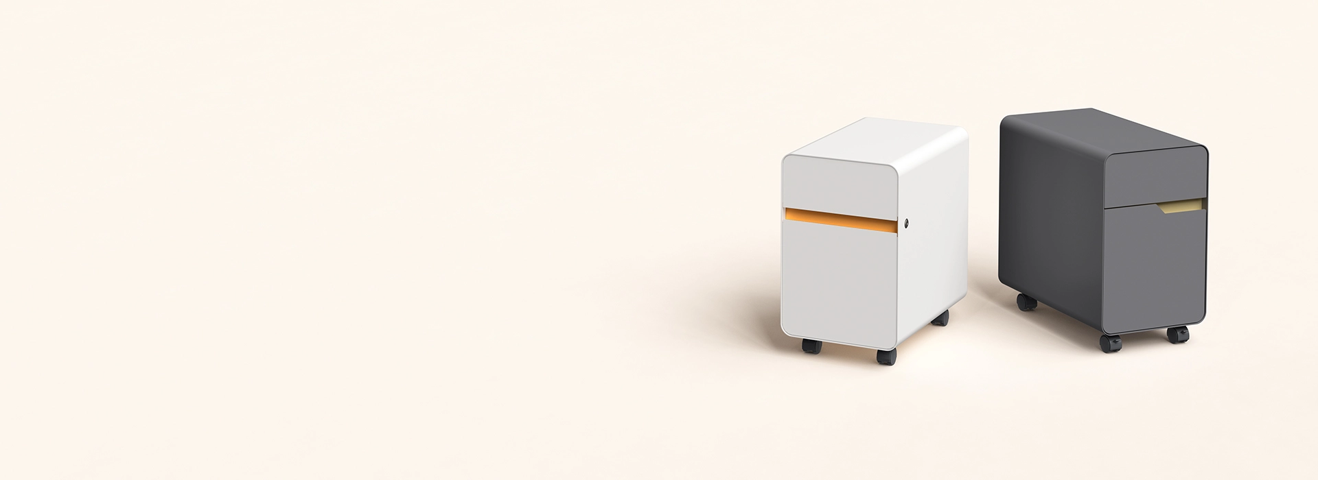 2 Drawers Metal Pedestal