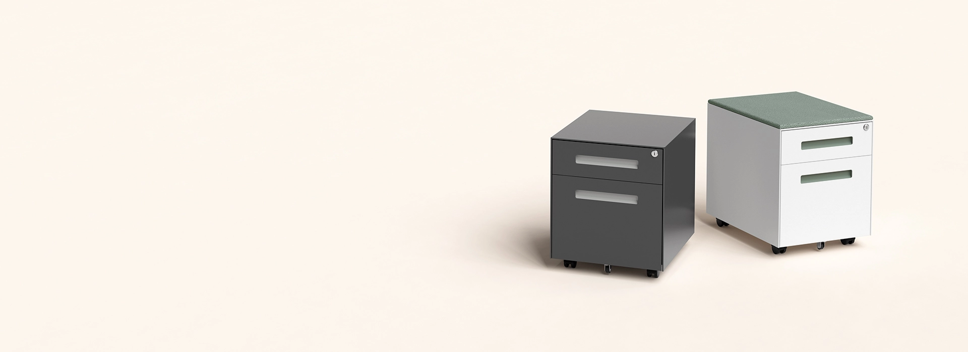 Two Drawers Metal Pedestal