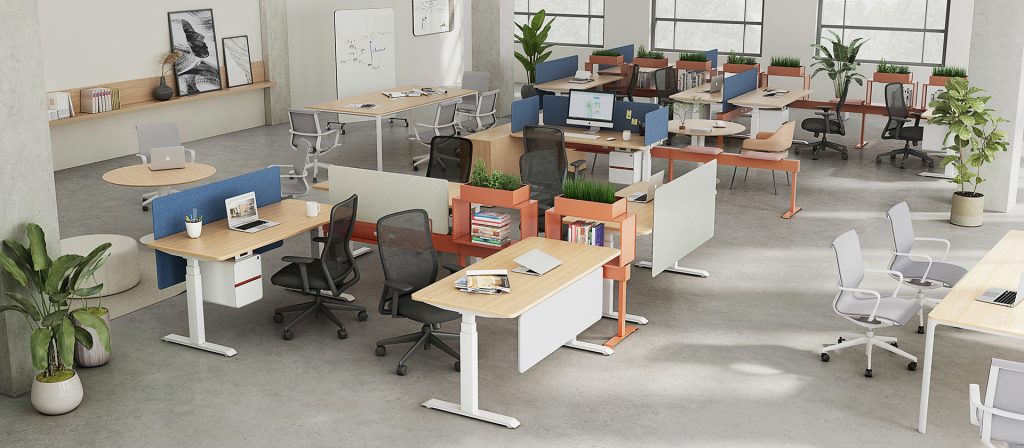 office desk and storage