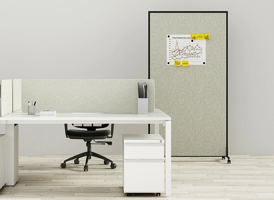 Office cubicle workstation_T3 freestanding panels_overview_2