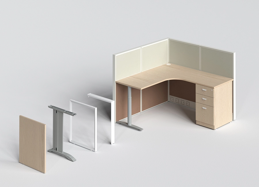 Office cubicle workstation_E6_detail_7