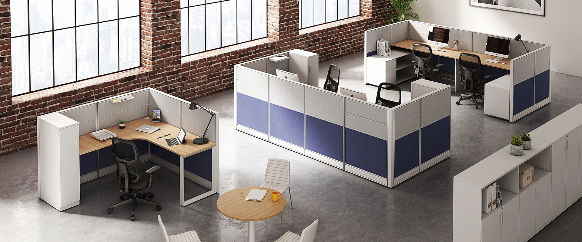 Office cubicle workstation_E6_overview_3